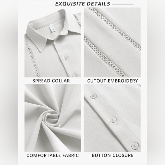 LETSEE Men's Cuban Guayabera Shirt #906 - Picture 7 of 13